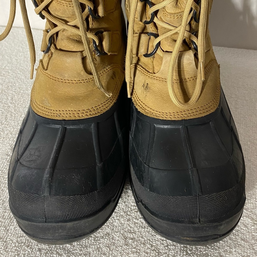 Vintage Kamik Alborg Tan Leather W Rubber Lace Up Winter Boots 11 - Picture 4 of 16